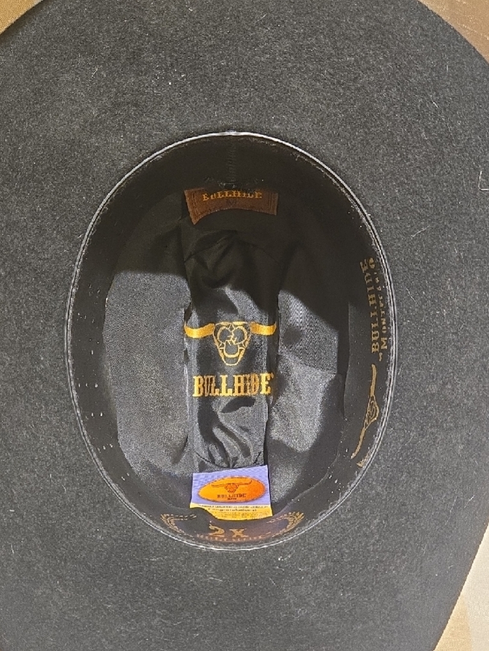 Black Felt Wide-Brim Cowboy Hat with Decorative Band - Picture 5 of 15